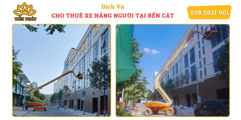 Cho thue xe Boomlift dien o Ben Cat, Binh Duong