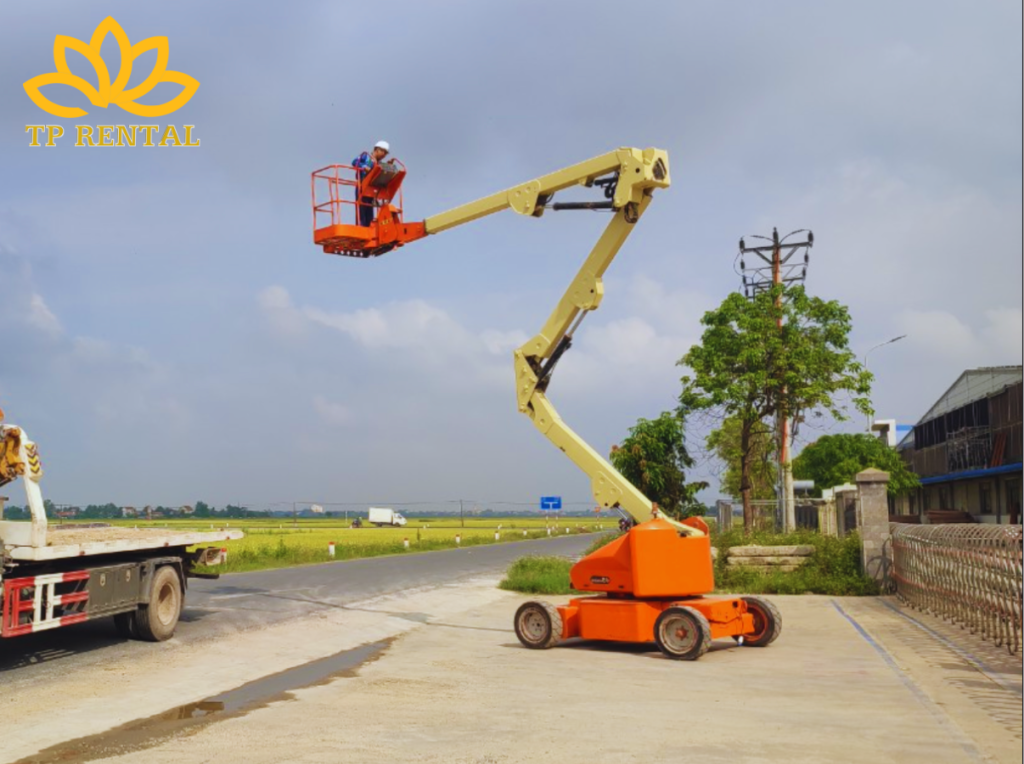 xe nang nguoi boom lift dien