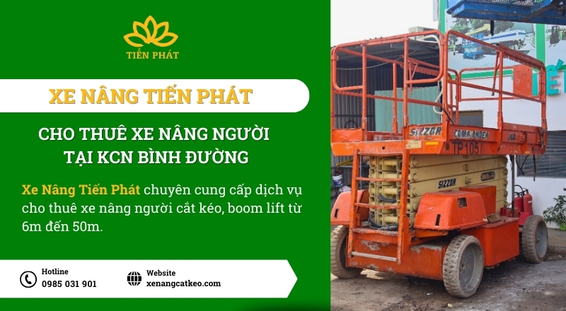 du an cho thue xe nang nguoi tai KCN Binh Duong