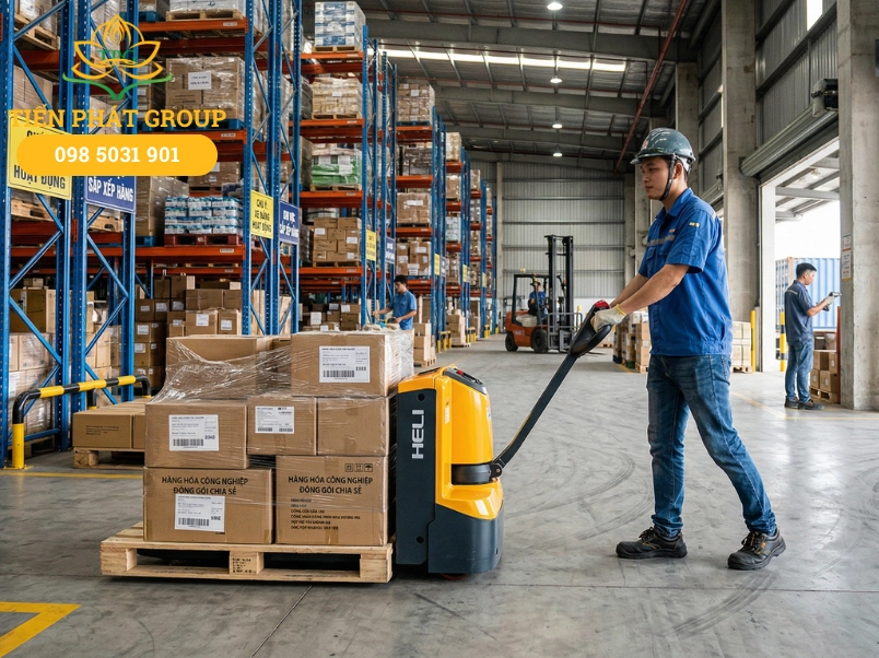 Ung dung xe nang tay dien